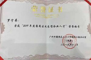 九州网页版_九州(中国)集团CEO罗宁弟荣膺番禺区杰出产业人才奖