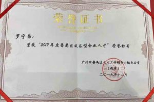 九州网页版_九州(中国)集团罗宁弟董事长荣获“2019年度番禺区成长型企业人才”
